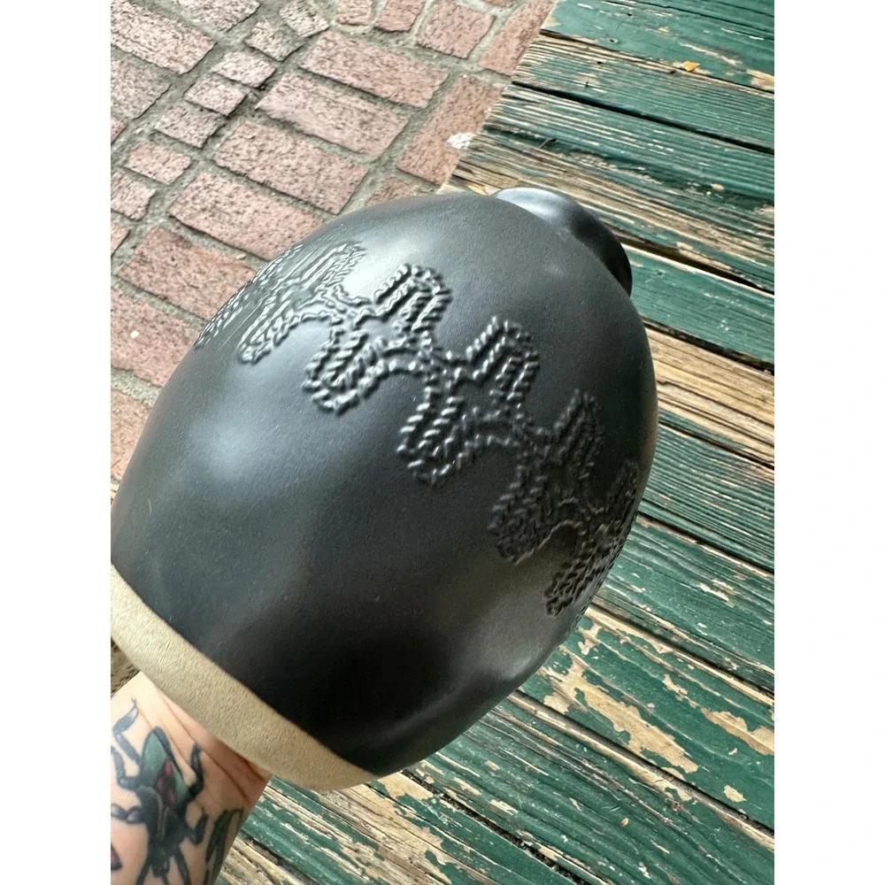 Hearth & Hand with Magnolia Matte Black Textured Stoneware Decorative Vase 6.5